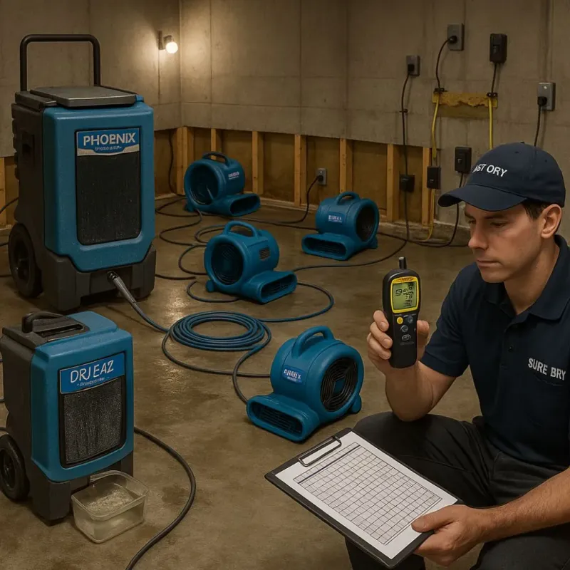 Structural Drying and Dehumidification process in Barrington, NH